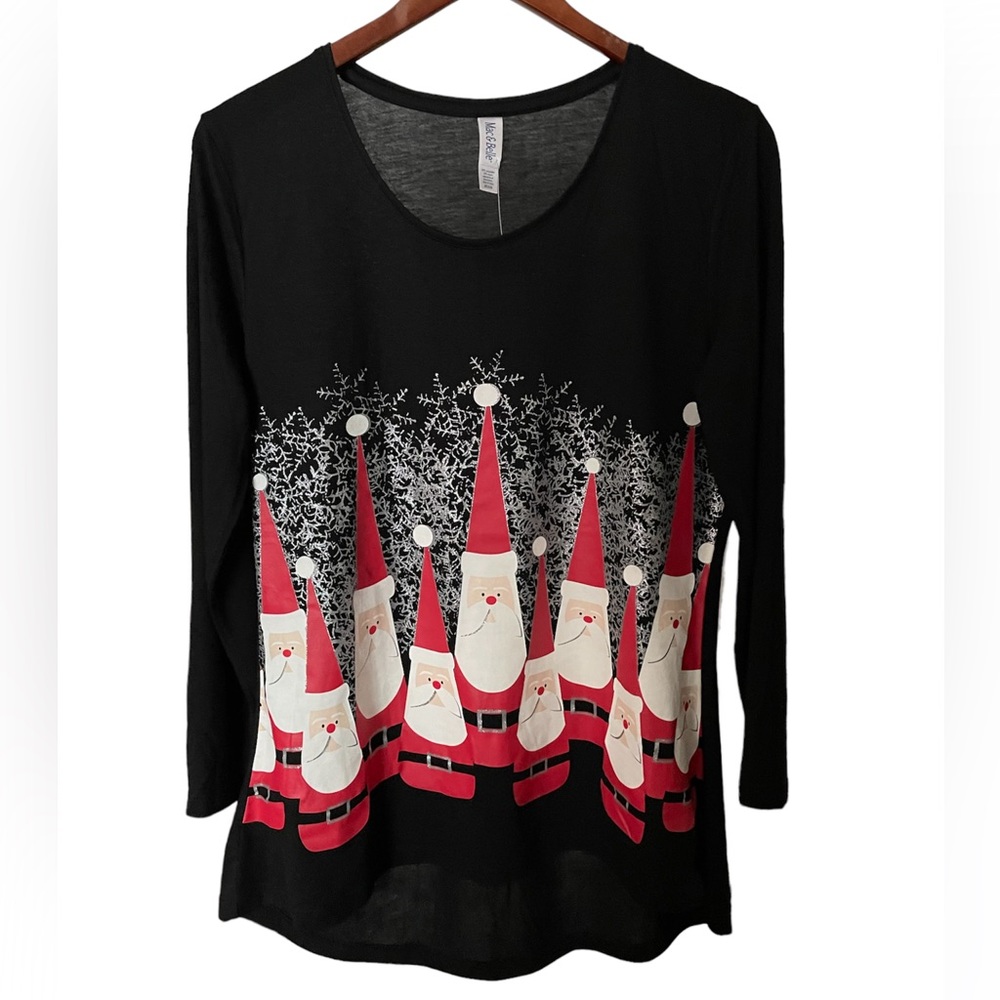 Mac & Belle Bowling Pin Santa Swing Top